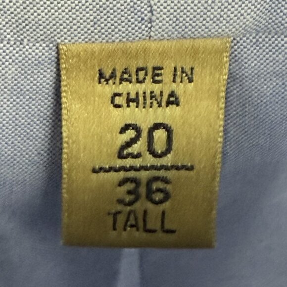 Gold Label ROUNDTREE & YORKE Light Blue Non‑Iron Pinpoint Cotton Oxford Shirt - Picture 6 of 10